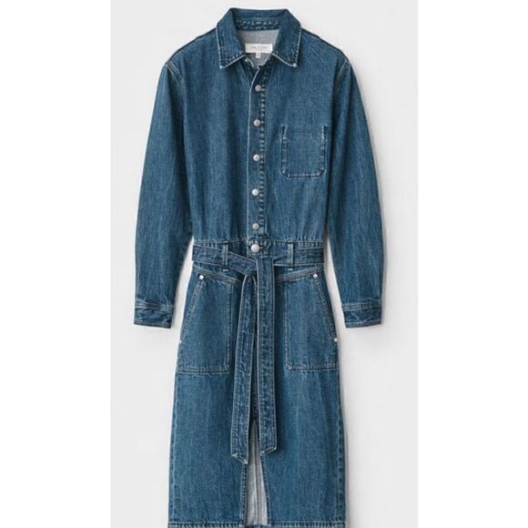 Rag & Bone Mia MIDI Denim Dress NWT Size XL - Picture 1 of 11